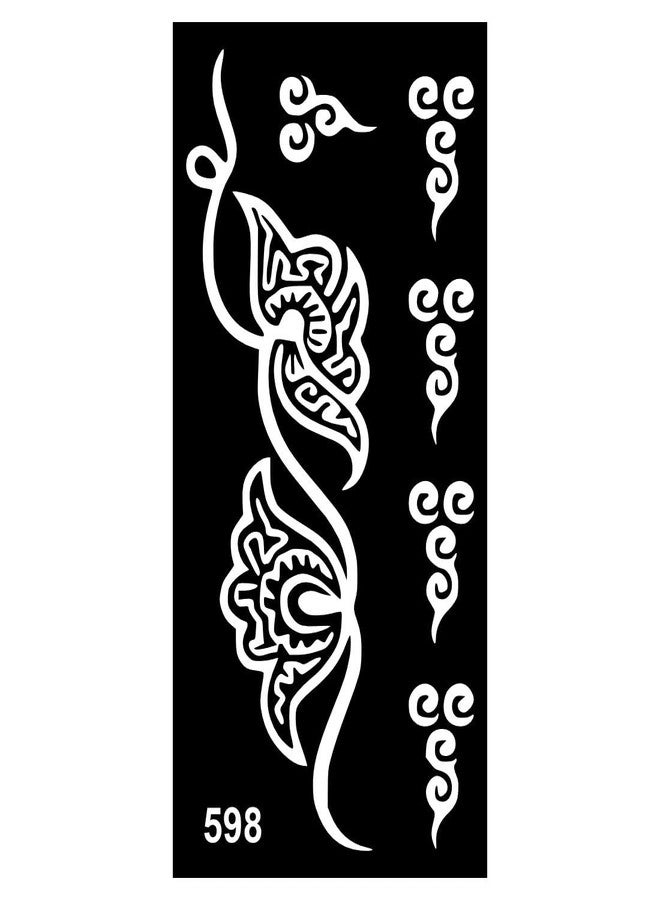 ORDERSHOCK Kid Safe Mehndi Stencil Stickers for Artistic Exploration and Cultural Learning - Image 1